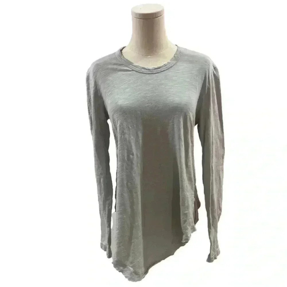 Wilt Asymmetrical Long Sleeve Top Sage 100% Cotton Made in the USA Size Small